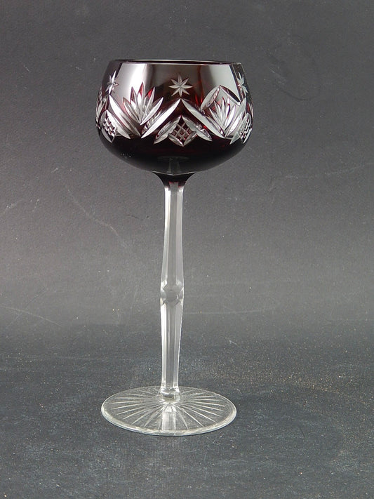 PREZIOSO ELEGANTE VINTAGE BICCHIERE CALICE CRISTALLO BOEMIA MOLATO