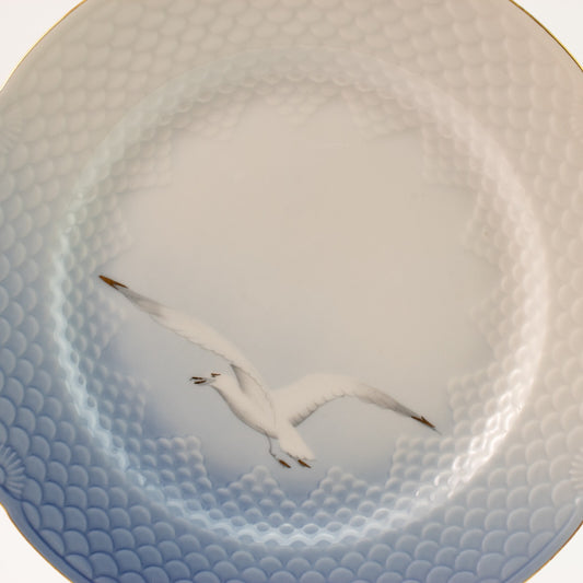 PIATTO PIANO 25 CM PORCELLANA E ORO ZECCHINO SERVIZIO GABBIANI BING&GRONDAHL 25