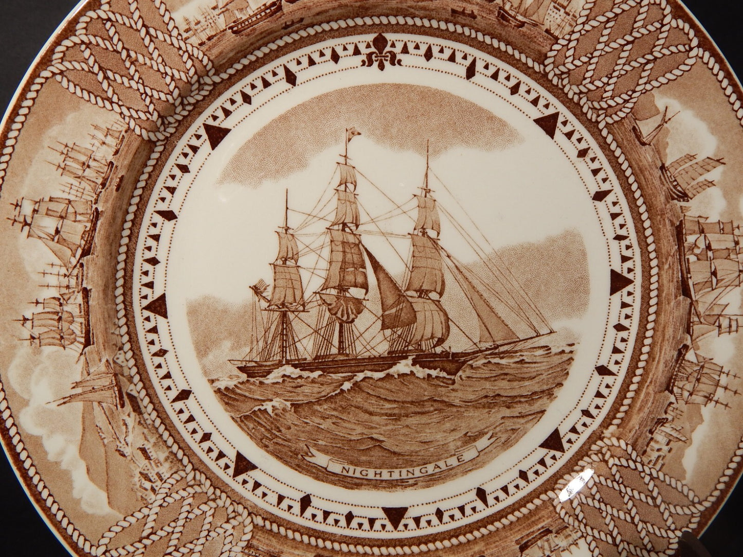 VINTAGE PIATTO PORCELLANA WEDGWOOD THE AMERICAN CLIPPER SHIP PLATES NIGHTINGALE