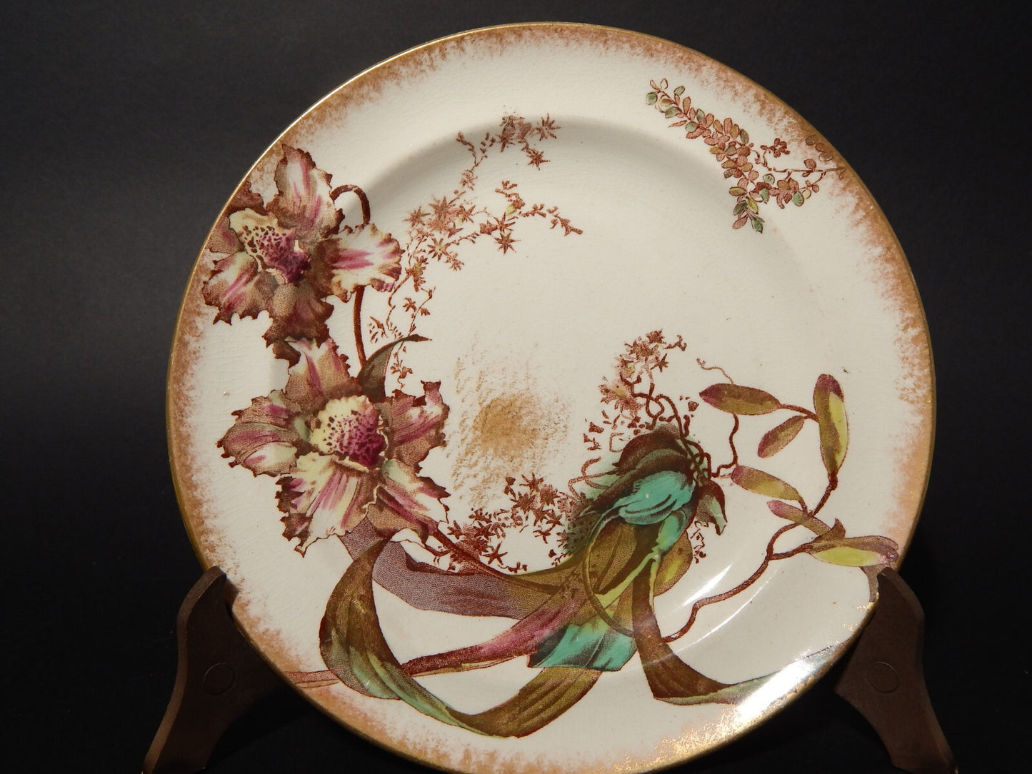 ANTICO ART NOUVEAU PIATTO CERAMICA ALEXANDRIA HOLLINSHEAD&KIRKHAM TUNSTALL X283