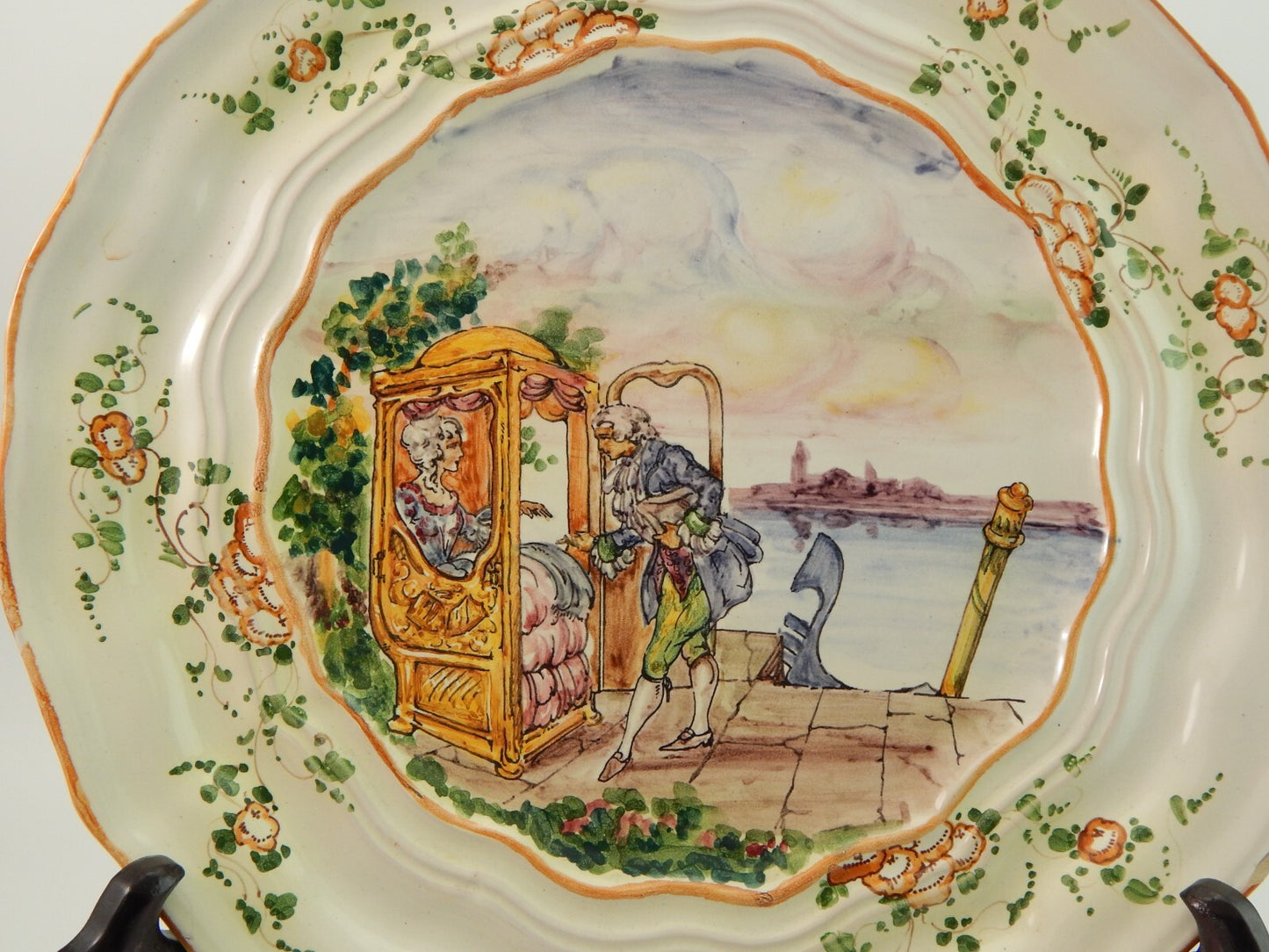 ANTICO RARO PREZIOSO PIATTO PARATA CERAMICA ALBISOLA LA CASA DELL'ARTE PRIMO 900