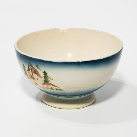 ARTE POVERA ANTICA SCODELLA TAZZA SOCIETA' CERAMICA ITALIANA LAVENO AEROGRAFO