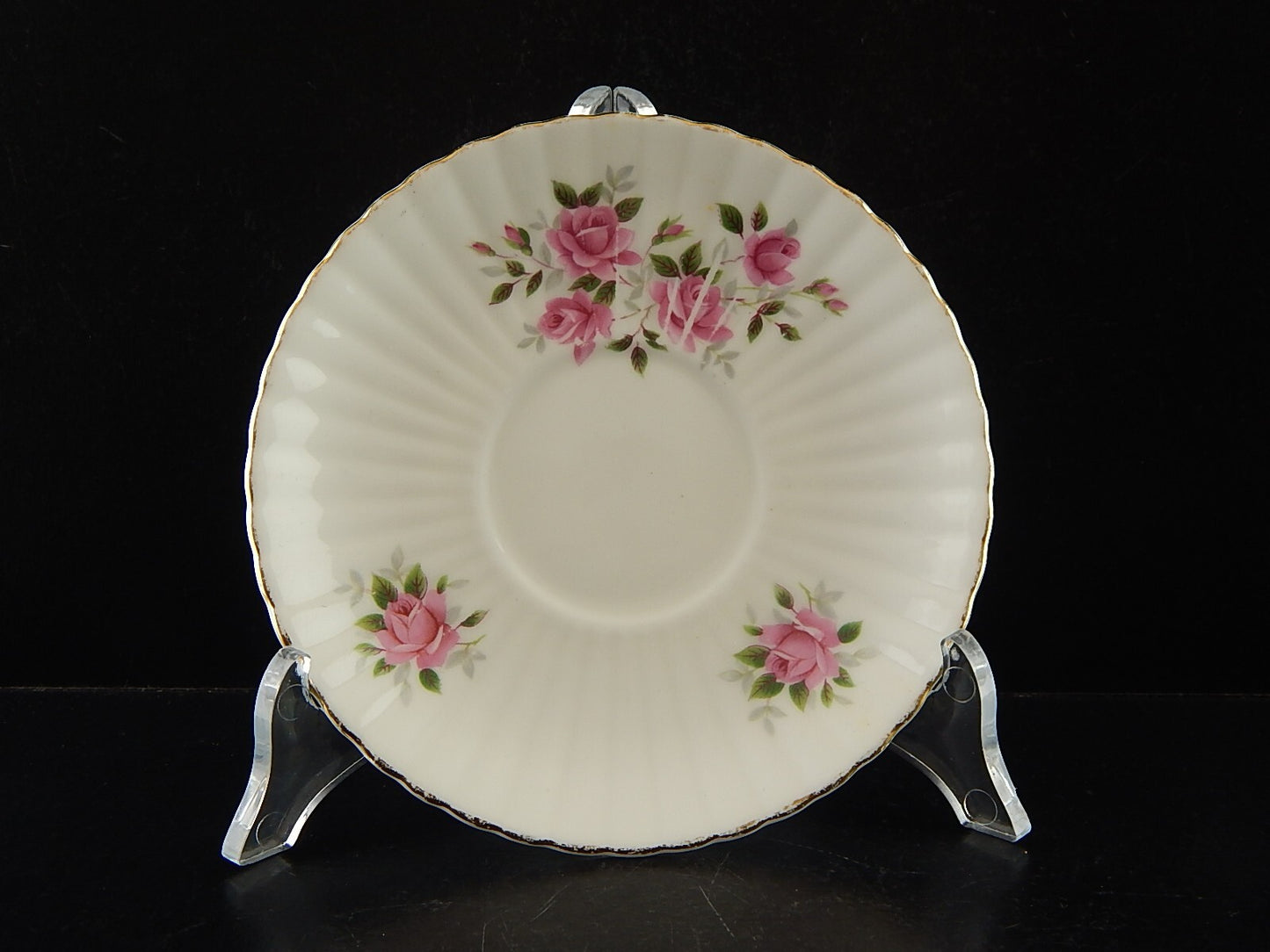 PREZIOSA PORCELLANA INGLESE ROYAL WINDSOR TAZZA VINTAGE BONE CHINA ROSE