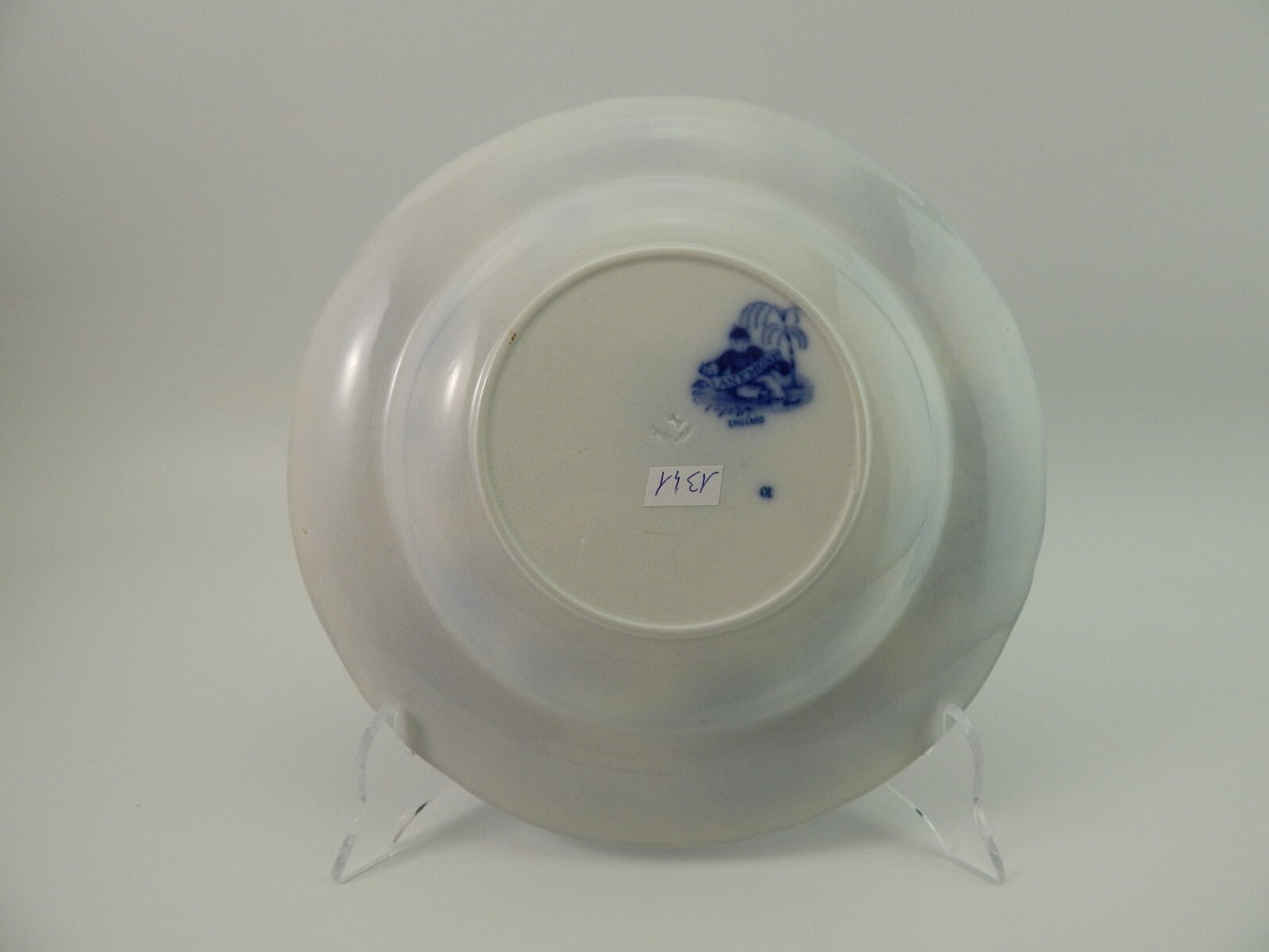 ANTICO RARO PIATTO FONDO PORCELLANA MINTON 1830 STAFFORDSHIRE DISEGNO ANEMONE