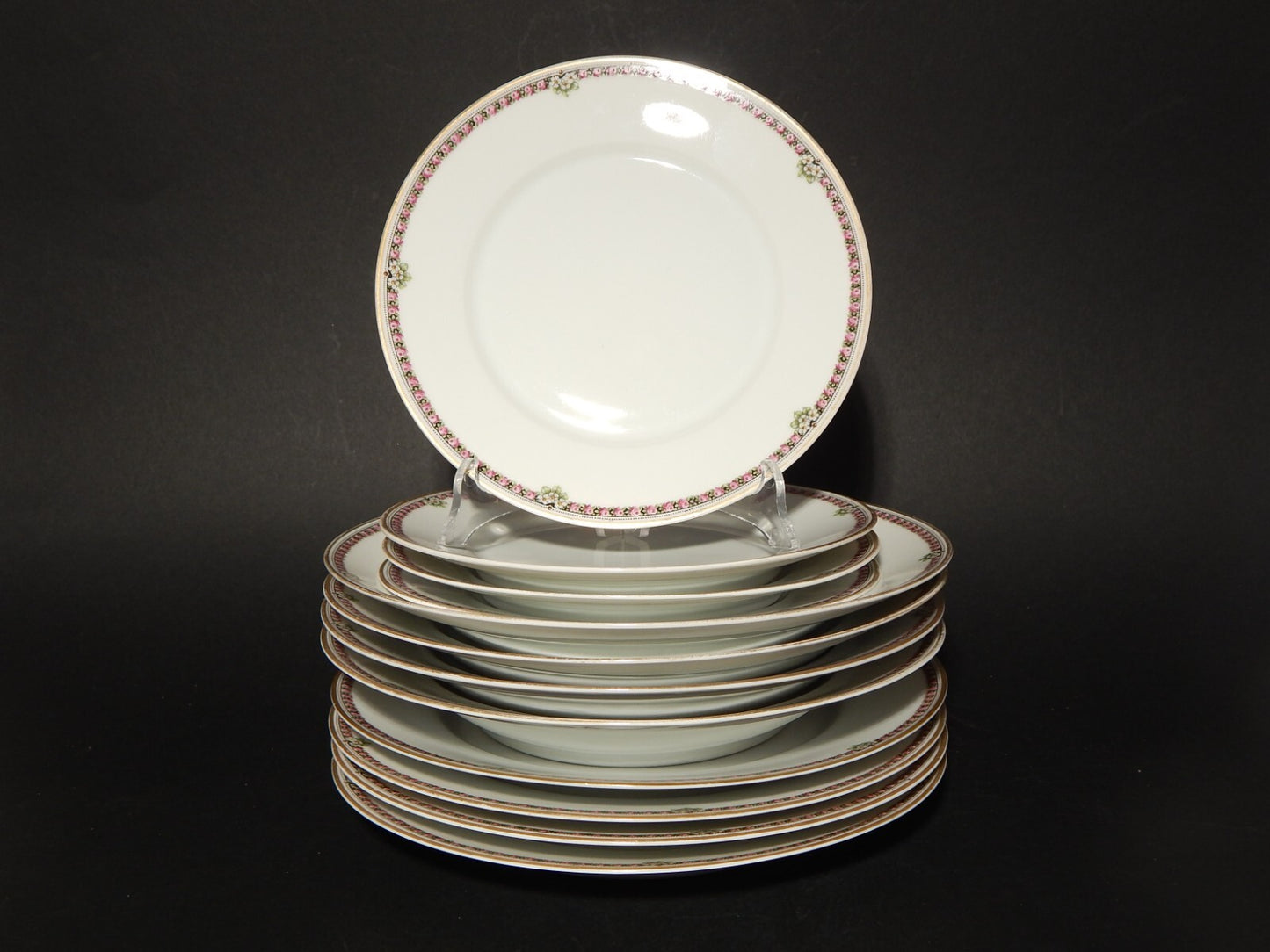 ANTICO ART DECO SERVIZIO 12 PIATTI PORCELLANA HEINRICH &CO BAVARIA LA FAYETTE