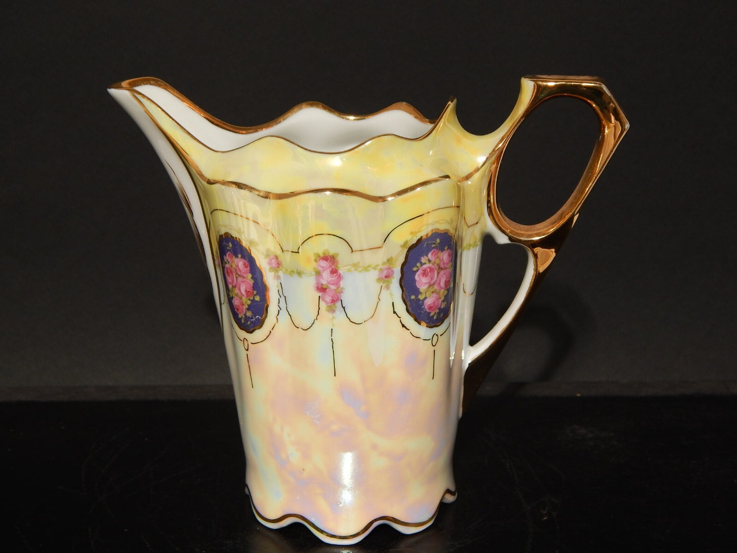 ANTICA PREZIOSA LIBERTY LATTIERA BRICCO PORCELLANA DECORATA A MANO PRIMO 900