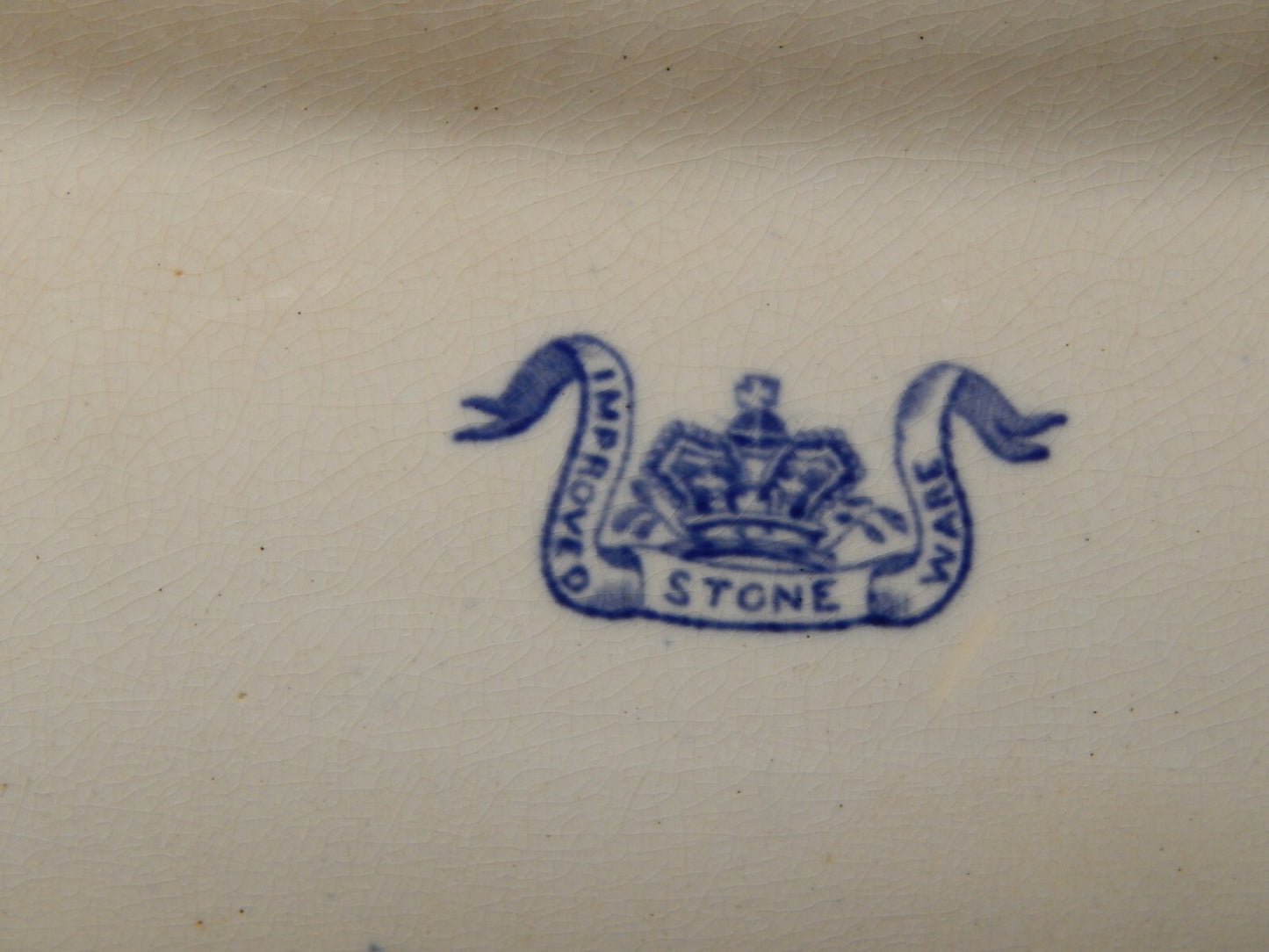 ANTICO VASSOIO CERAMICA TRANSFERWARE WILLOW BLU META' 800 IMPROVED STONE WARE