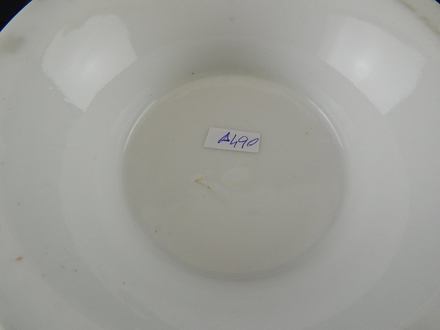 ANTICA RARA ZUPPIERA CENTROTAVOLA PORCELLANA PARIGI BIANCA BLU ORO NAPOLEONE III