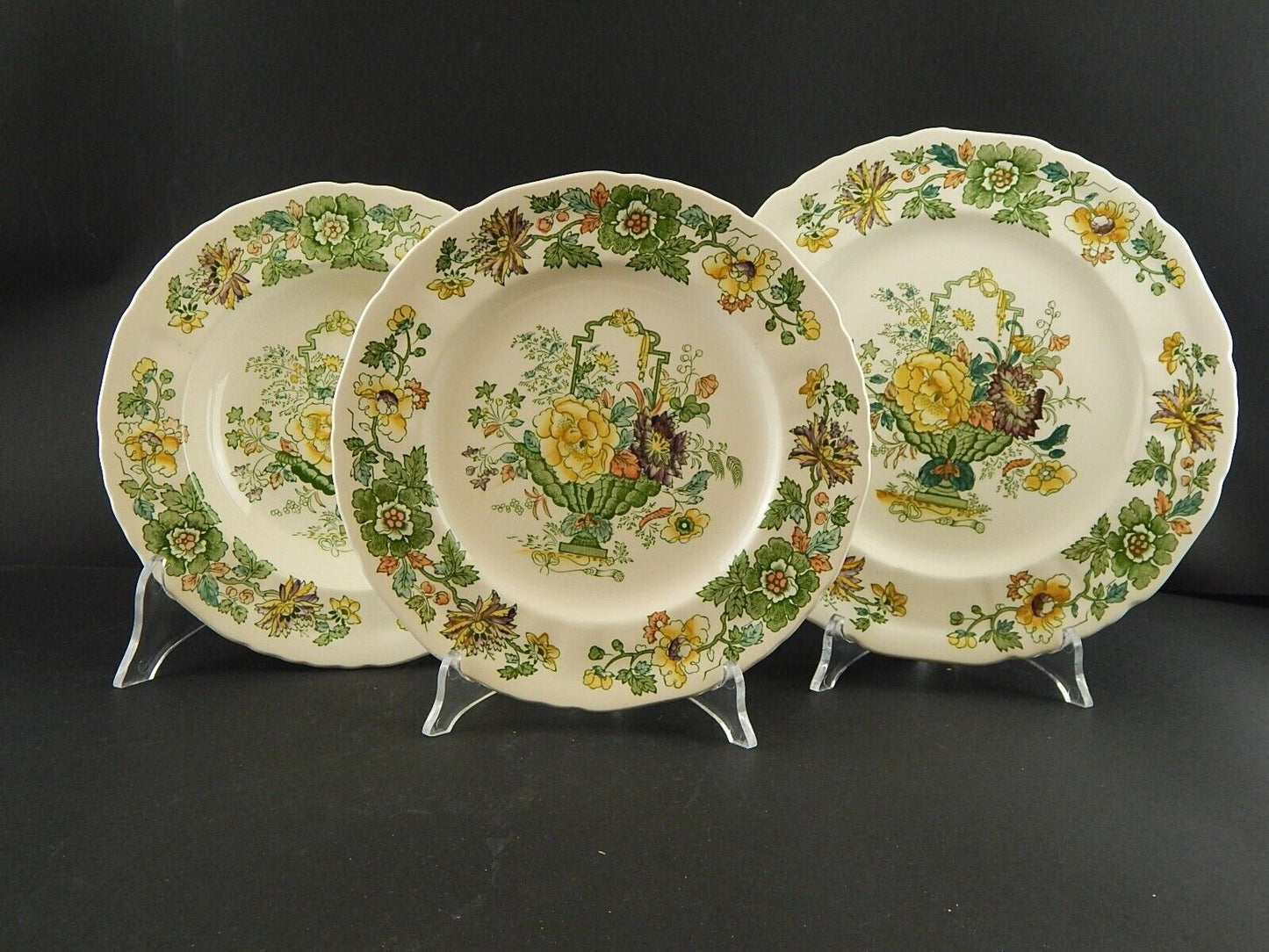 ANTICO SERVIZIO TAVOLA 12 PIATTI CERAMICA INGLESE MASON’S DECORO MANO STRATHMORE