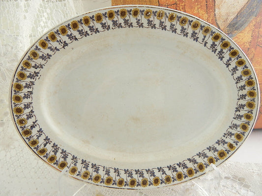 ANTICO ART NOUVEAU VASSOIO RAVIERA SOCIETÀ CERAMICA ITALIANA LAVENO I GIRASOLI