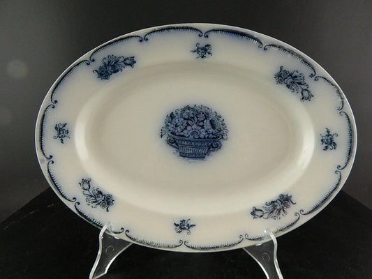 ANTICO PIATTO PORCELLANA BIANCA BLU VASSOIO SECONDA META' 800 GUSTAVSBERG