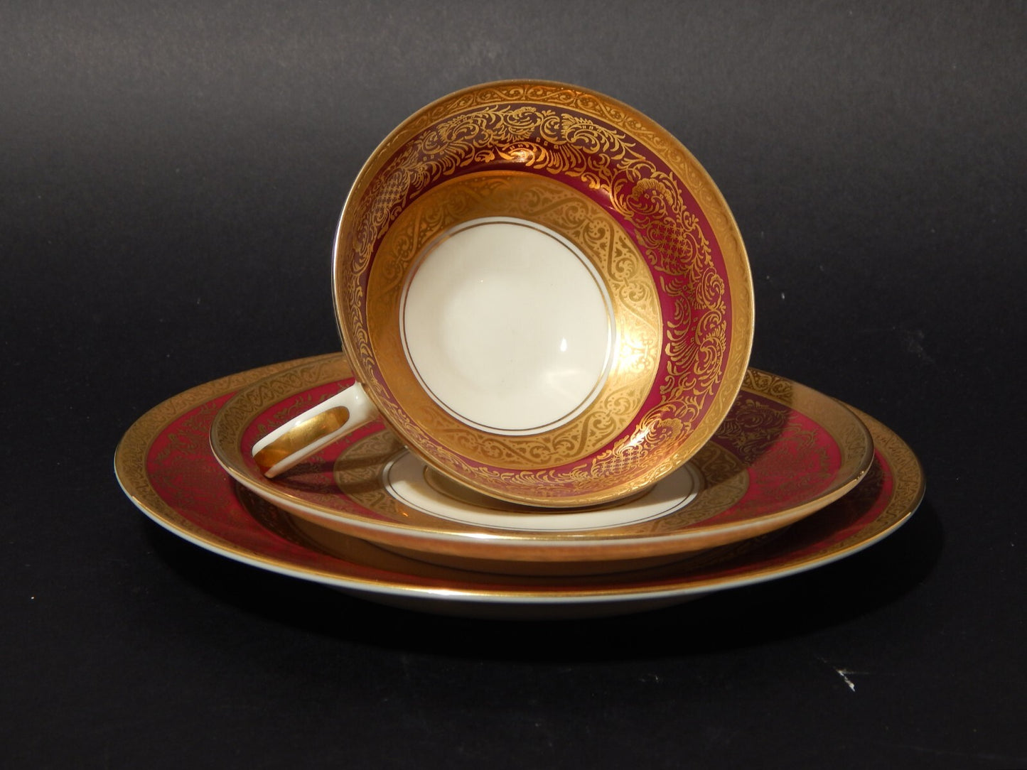 VINTAGE TRIO TAZZA DA TÈ ROSENTHAL THOMAS PREZIOSA PORCELLANA ANNI 50