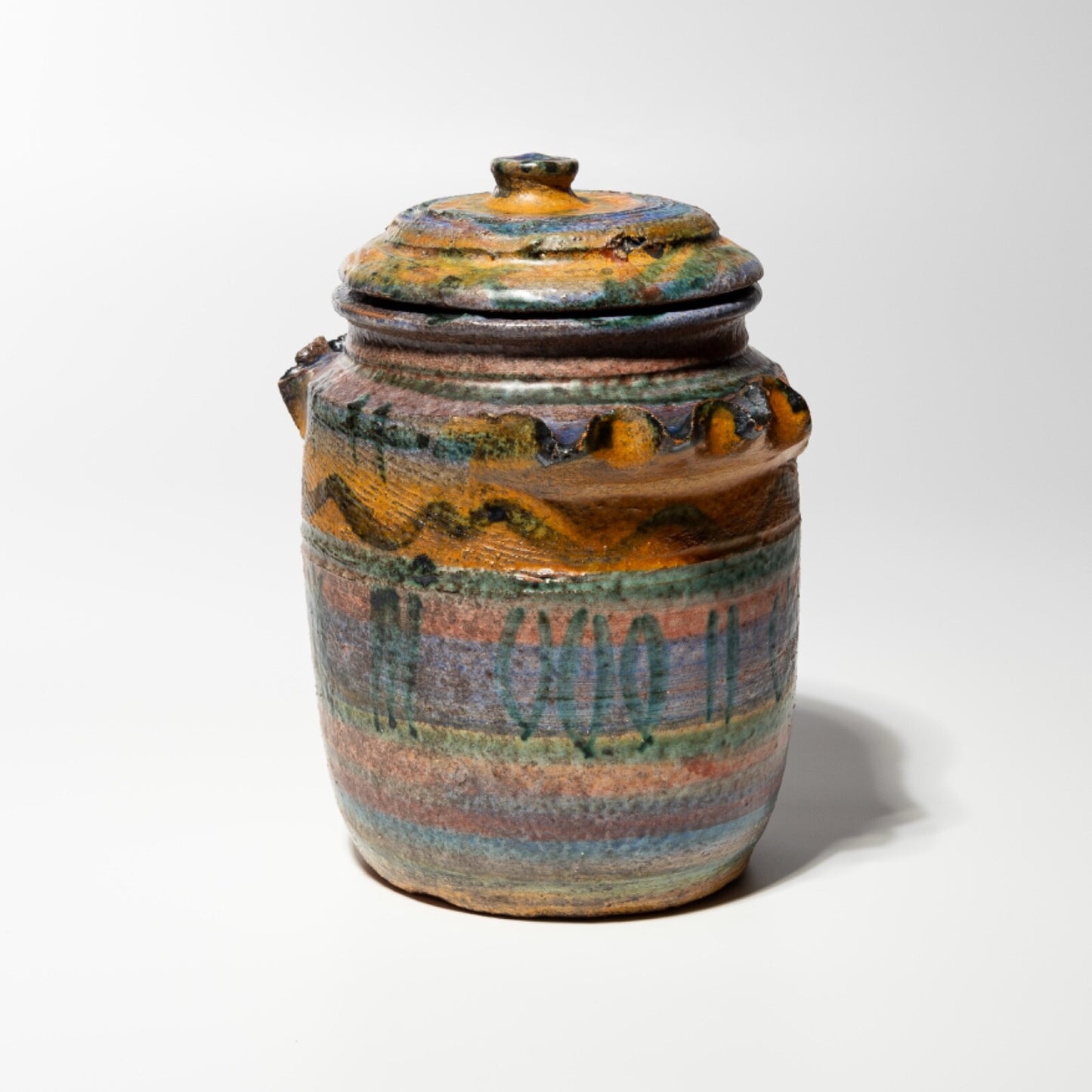 VASO URNA ALBARELLO TERRACOTTA CERAMICA CASTELLAMONTE ITALY PEZZO UNICO A MANO