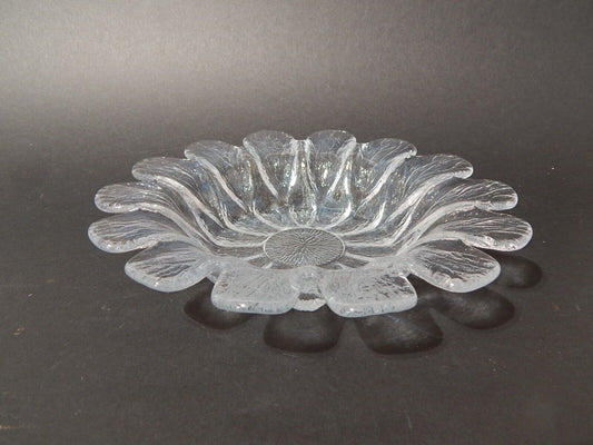 HOLMEGAARD CENTROTAVOLA IN VETRO PORTA CANDELA MARGHERITA VINTAGE ANNI 70