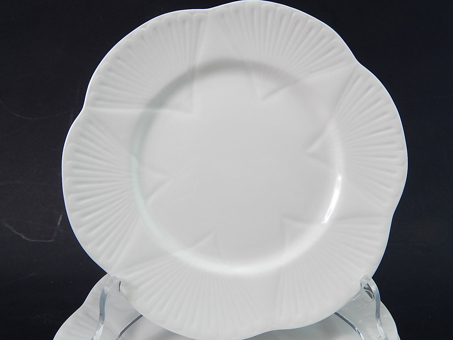 ANTICA PORCELLANA BIANCA SERVIZIO 6 PIATTI DOLCE FINE BONE CHINA SHELLEY ENGLAND