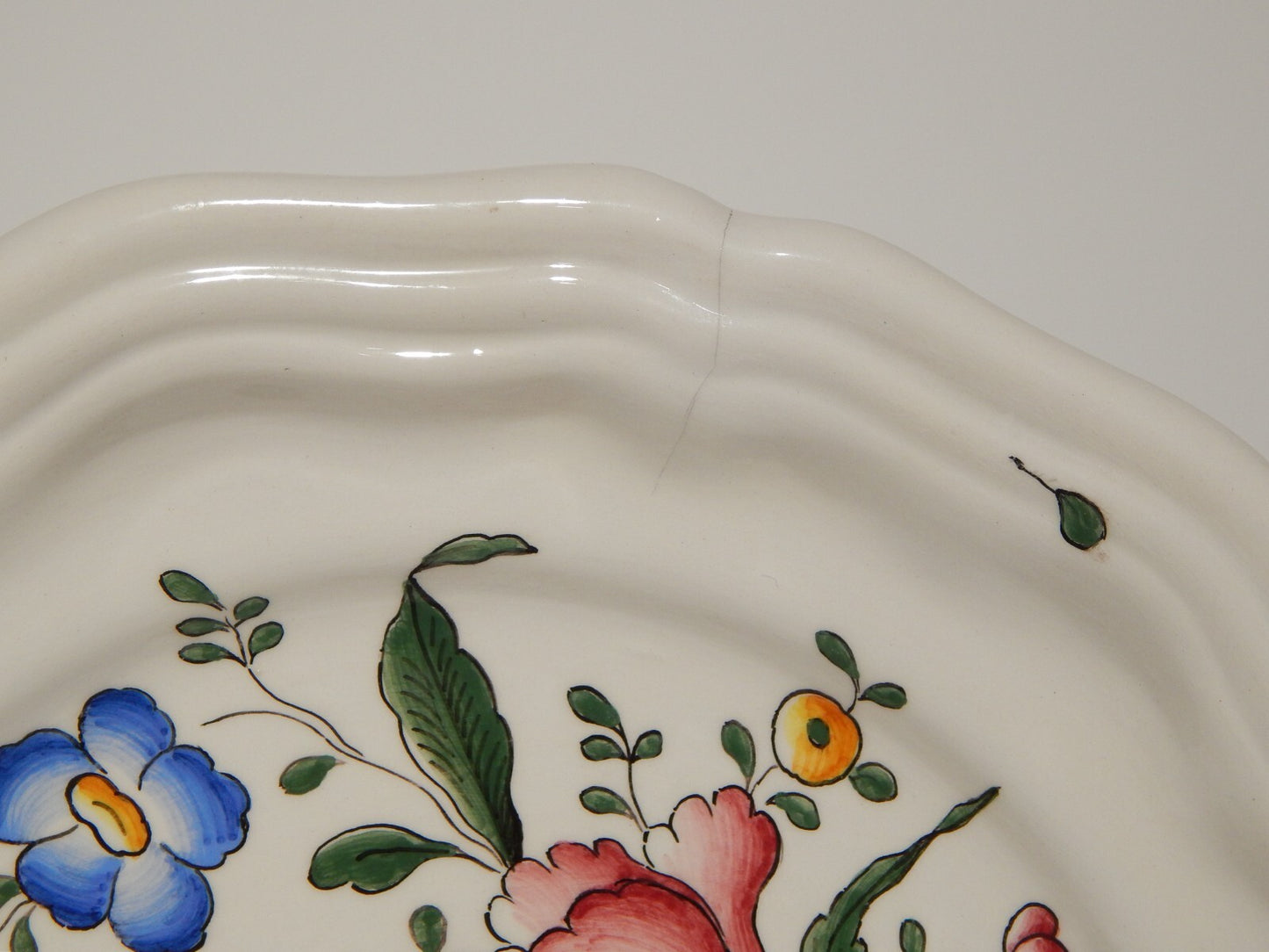 ANTICO RARO PIATTO MAIOLICA CERAMICA LODIGIANA VECCHIA LODI DIPINTO X59