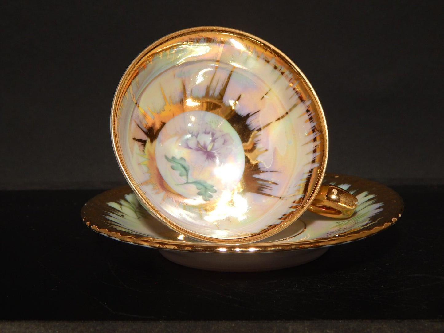ANTICA RARA TAZZINA CAFFE' PORCELLANA BAVARIA RUDOLF WACHTER DECORO LUSTRO E ORO