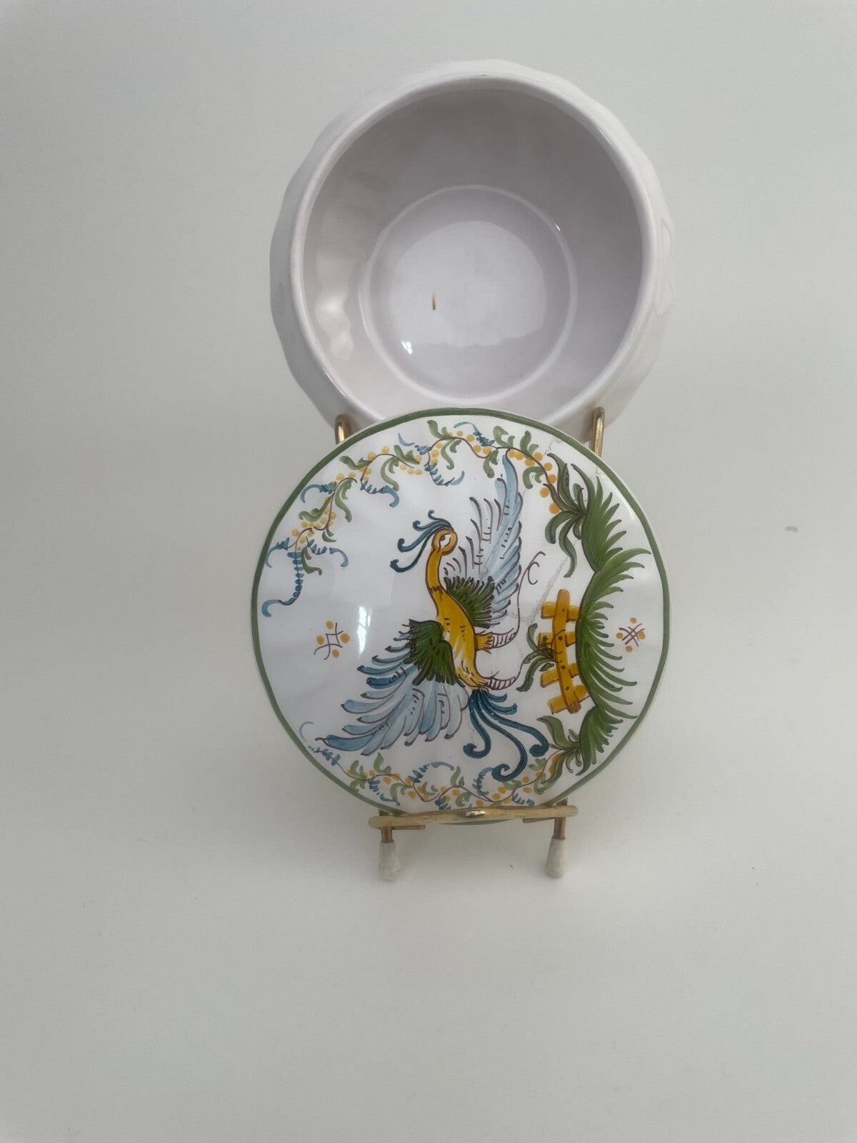 VINTAGE COFANETTO SCATOLA IN CERAMICA ATELIER LA FABRIQUE MOUSTIERS