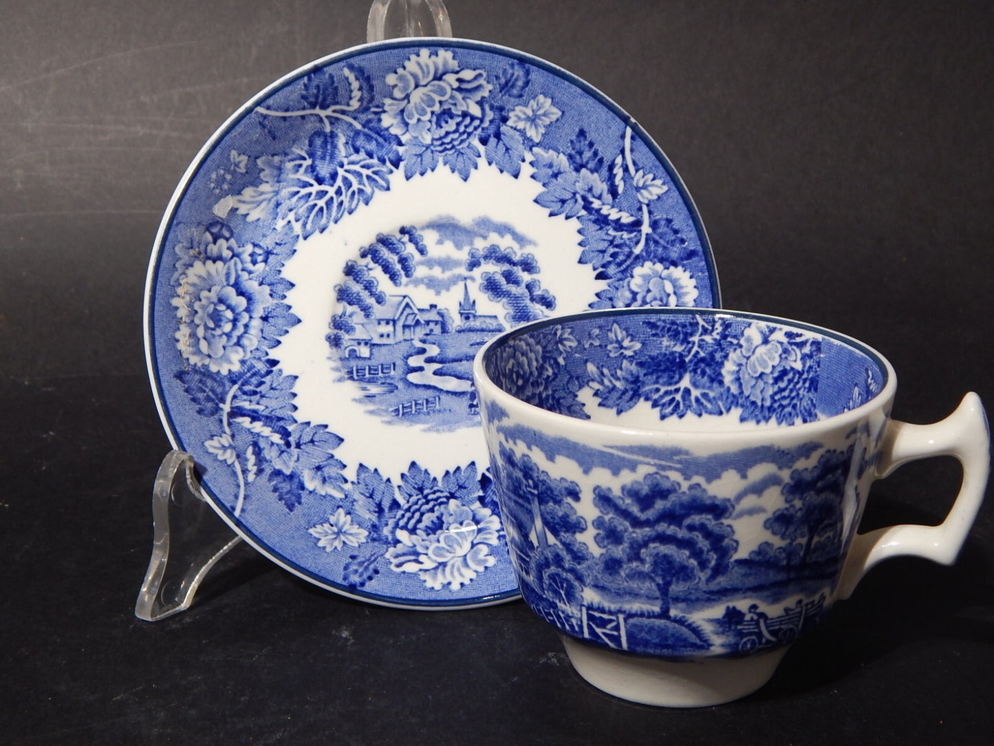 ANTICA TAZZA CERAMICA POTTERY ENOCH WOOD&SONS DECORO ENGLISH SCENERY X563