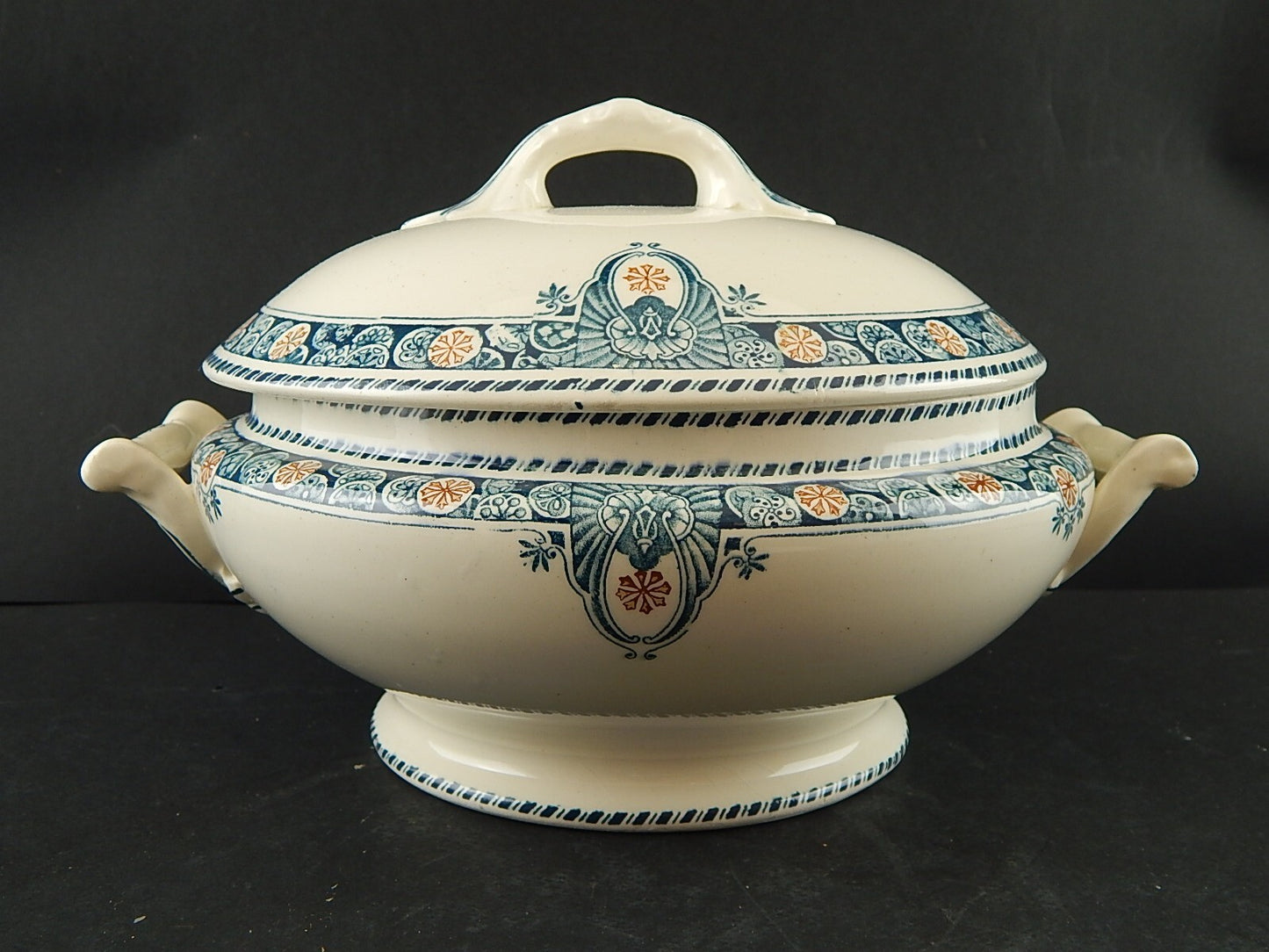 ANTICA ZUPPIERA CENTROTAVOLA LIBERTY CERAMICA LONGWY MODELLO LONDRES