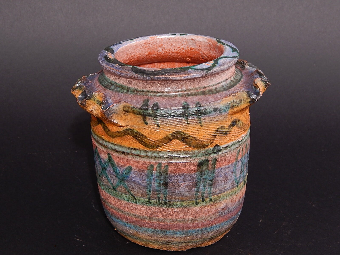 VASO URNA ALBARELLO TERRACOTTA CERAMICA CASTELLAMONTE ITALY PEZZO UNICO A MANO