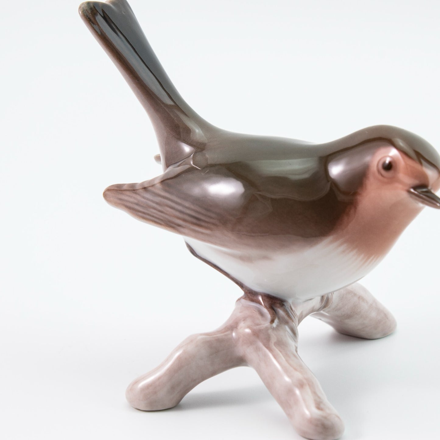 STATUINA PORCELLANA ROYAL COPENHAGEN BING&GRONDAHL "Pettirosso, Robin" CM 9x8x10