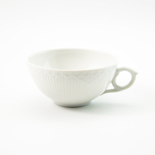 ROYAL COPENHAGEN WHITE FLUTED HALF LACE TAZZA DA TE' IN PORCELLANA CM 10 COD 525