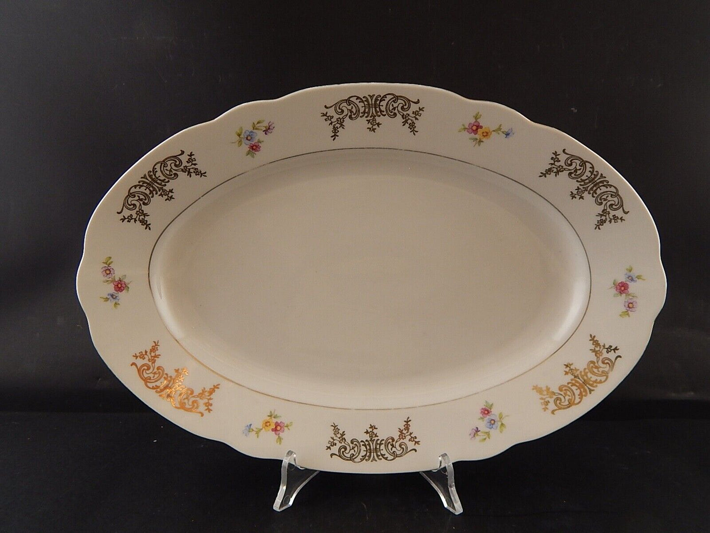 ANTICO VASSOIO PIATTO OVALE PORCELLANA SELTMANN WEIDEN DECORO THERESIA