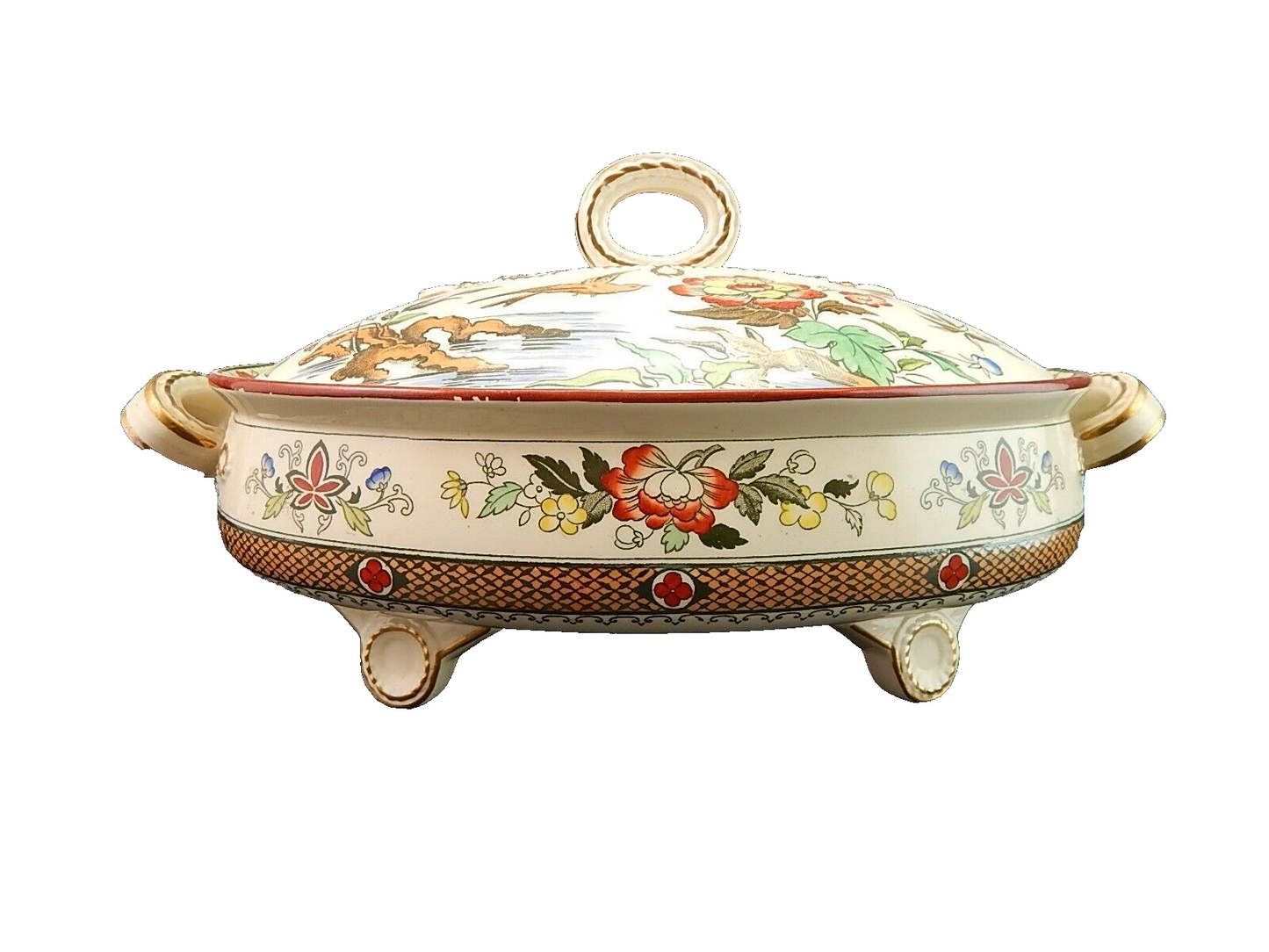 ANTICA 1880 ZUPPIERA LEGUMIERA SEMI PORCELLANA INGLESE BISHOP POWELL & STONIER