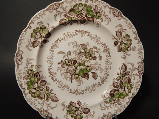 ANTICO 1850 PIATTO PIANO SEMI PORCELLANA INGLESE RIDGWAY &C. APPLE BLOSSOM #884