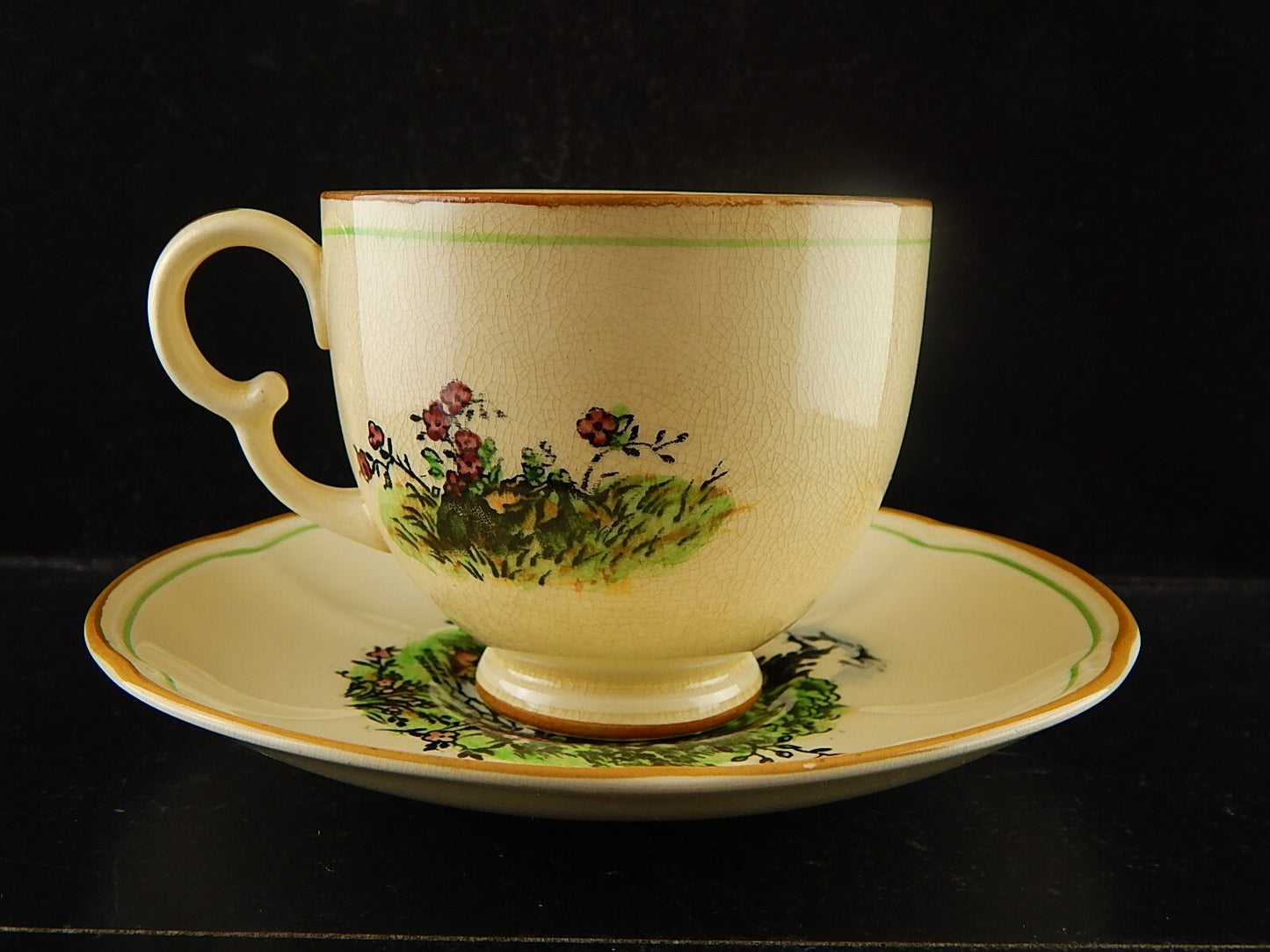 ANTICA TAZZA DA TE' POTTERY CERAMICA INGLESE DEVON WARE FIELDINGS DEL 1917 A16