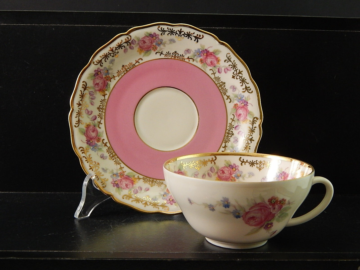 ANTICA ELEGANTE TAZZA TE' PORCELLANA ROSA SELTMANN WEIDEN BAVARIA DECORO ROSE ##