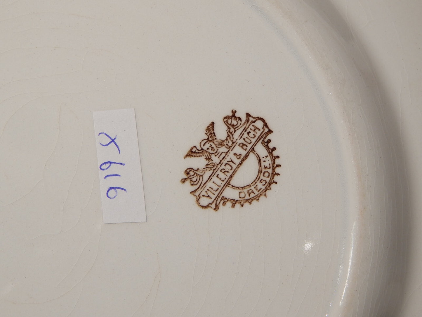 ANTICO FINE '800 PIATTO PIANO PORCELLANA VILLEROY&BOCH DRESDEN SAXONY