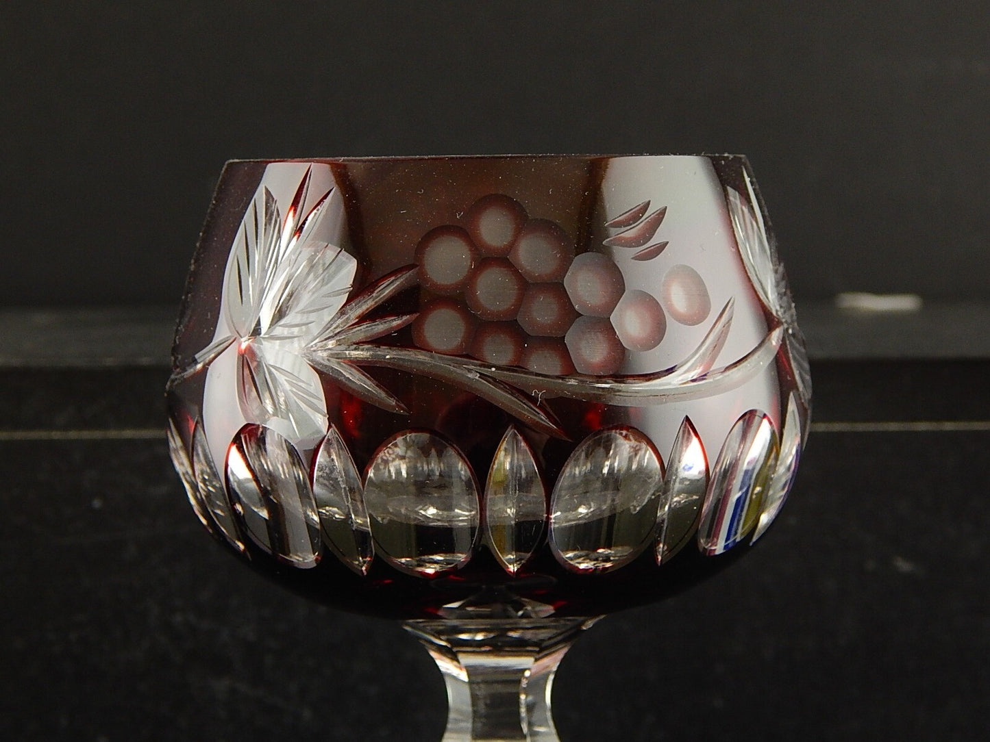 PREZIOSO VINTAGE BICCHIERE CALICE CRISTALLO BOEMIA MOLATO