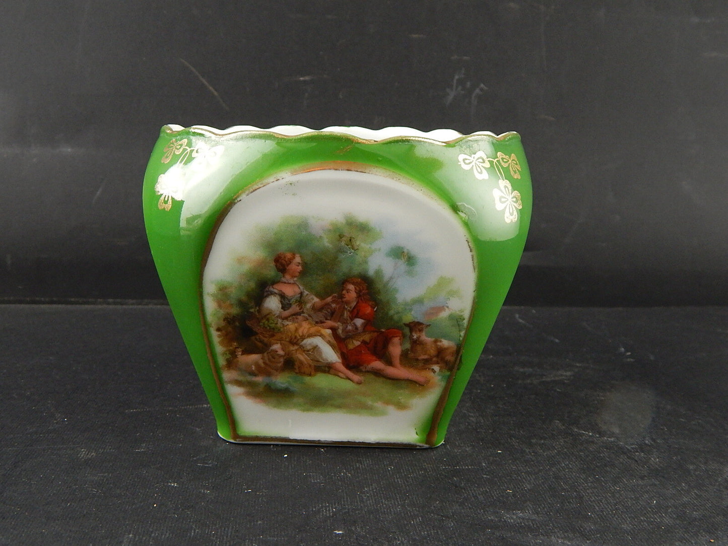 ANTICO ROMANTICO VASO CACHE POT PORCELLANA CARL TIELSCH ALTWASSER SILESIA