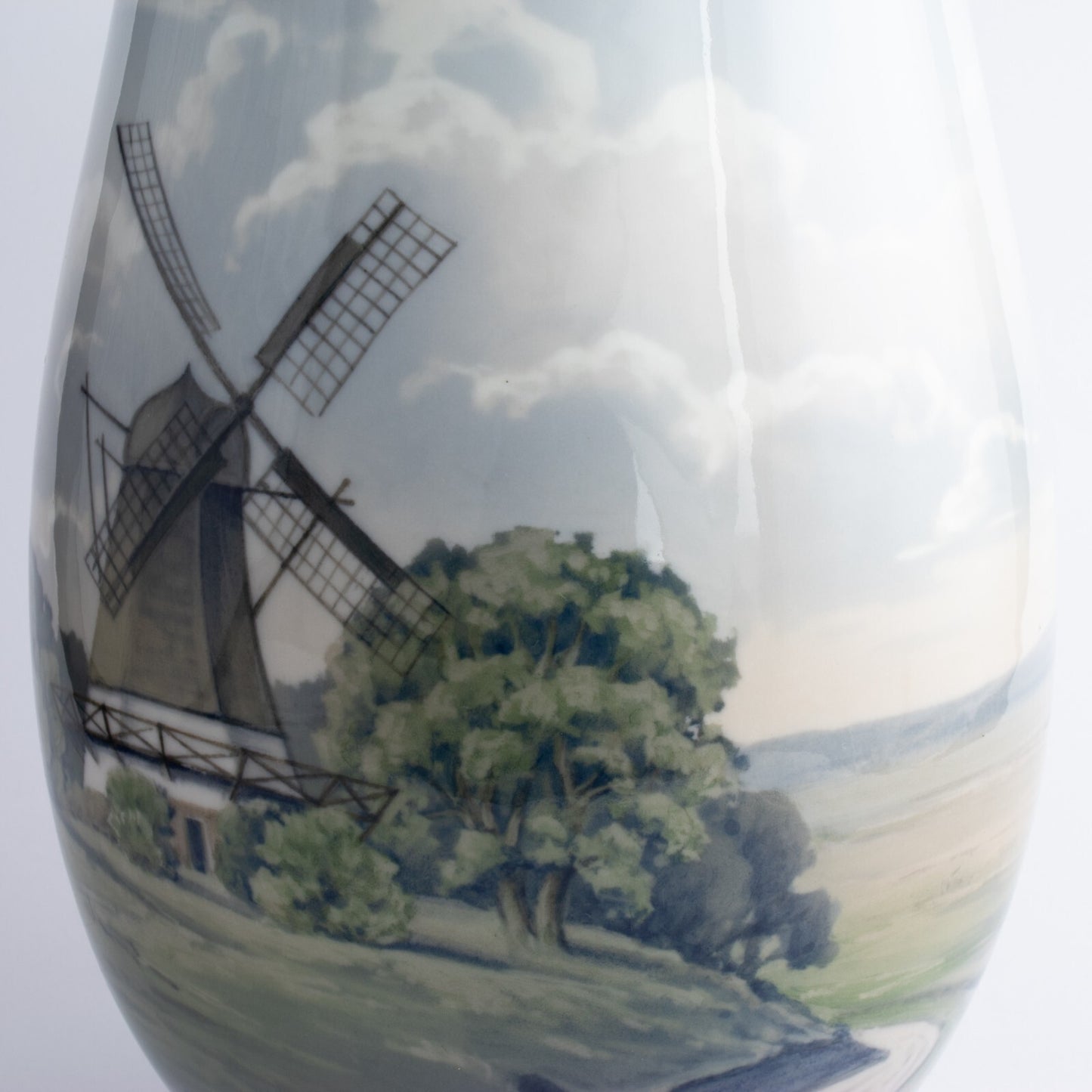 VASO GRANDE PORCELLANA ROYAL COPENHAGEN BING&GRONDAHL "Mulino Campagna" 8708-440