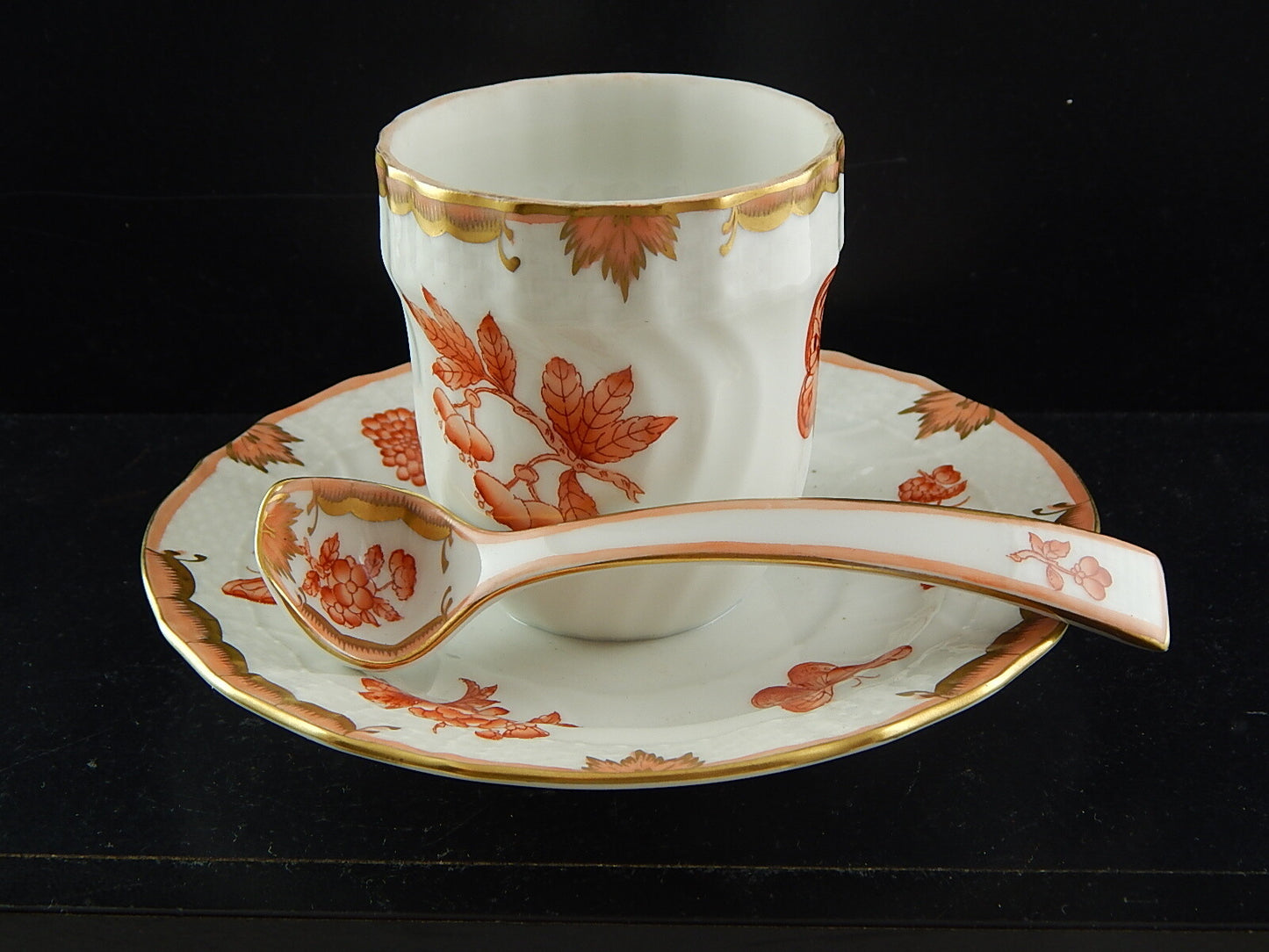 PORCELLANA HEREND INTROVABILE PORTA MARMELLATA DIPINTA A MANO FARFALLE FORTUNA