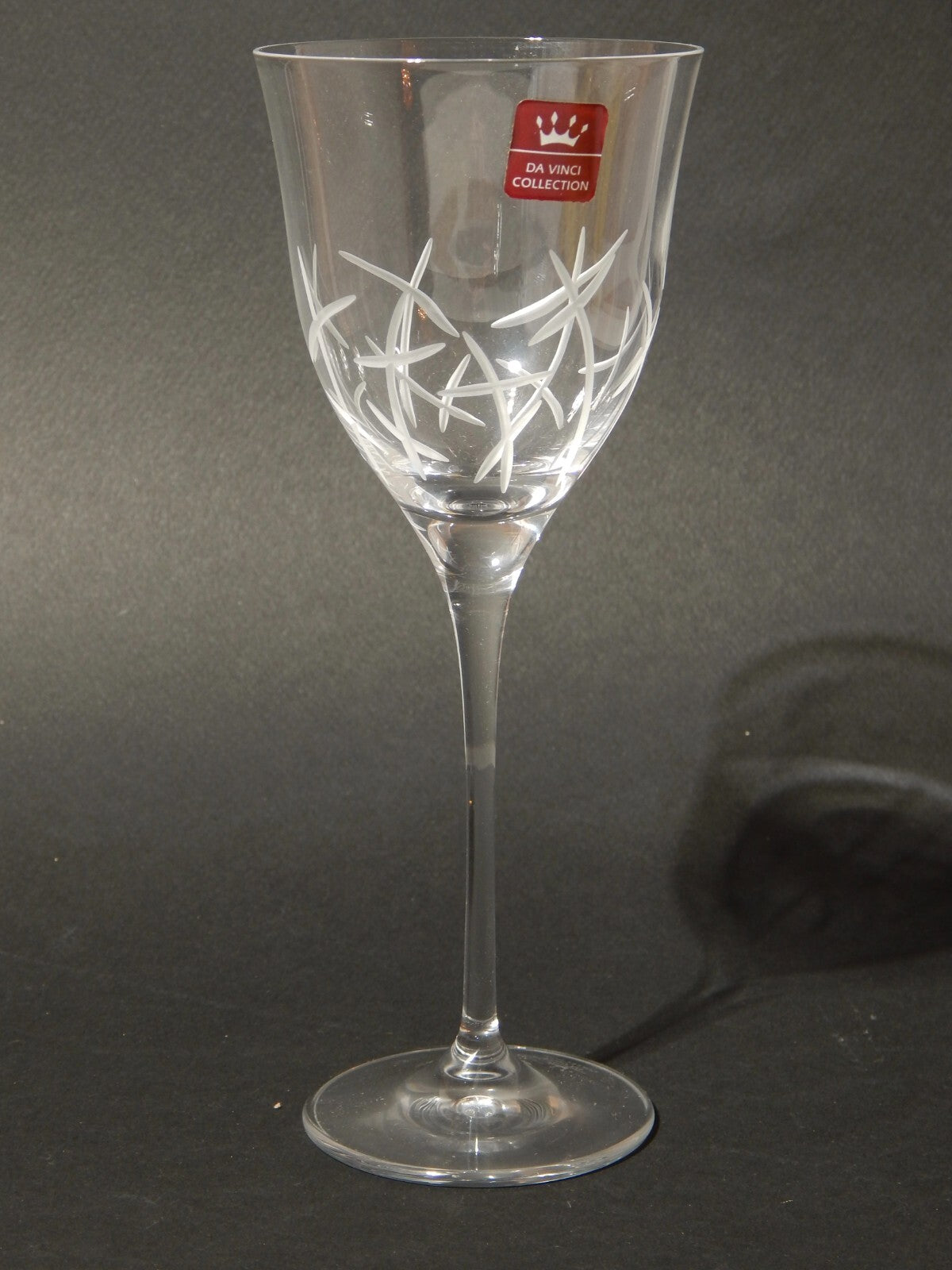 VINTAGE ELEGANTE SERVIZIO 6 BICCHIERI CALICI CRISTALLO COLLEZIONE DA VINCI ITALY