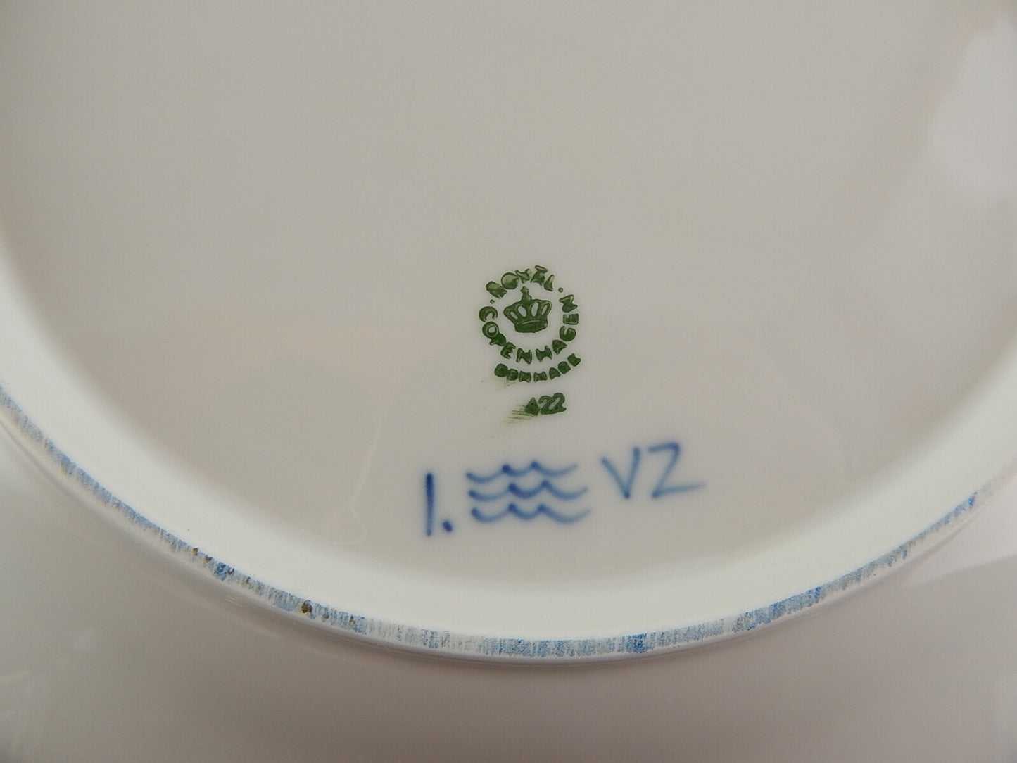 ROYAL COPENHAGEN PORCELLANA BLUE FLUTED HALF LACE PREZIOSO PIATTO PORTATA 422