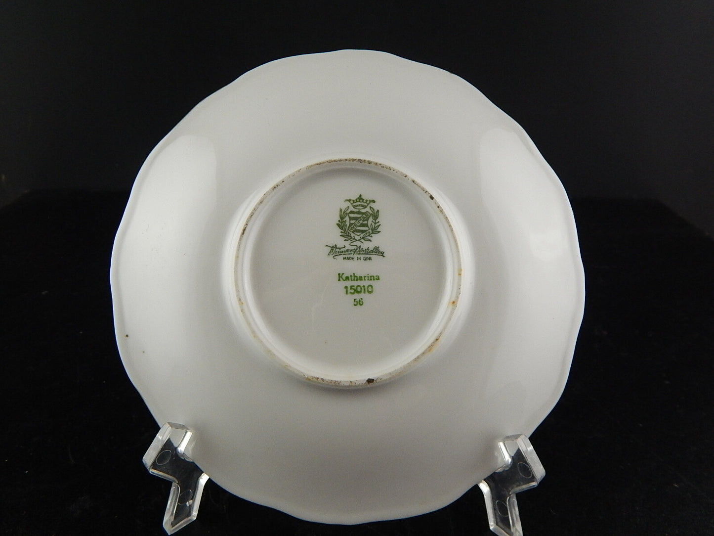 ANTICO SET TE' TAZZA PIATTO PORCELLANA AVORIO DECORO ORO WEIMAR TURINGIA 1940