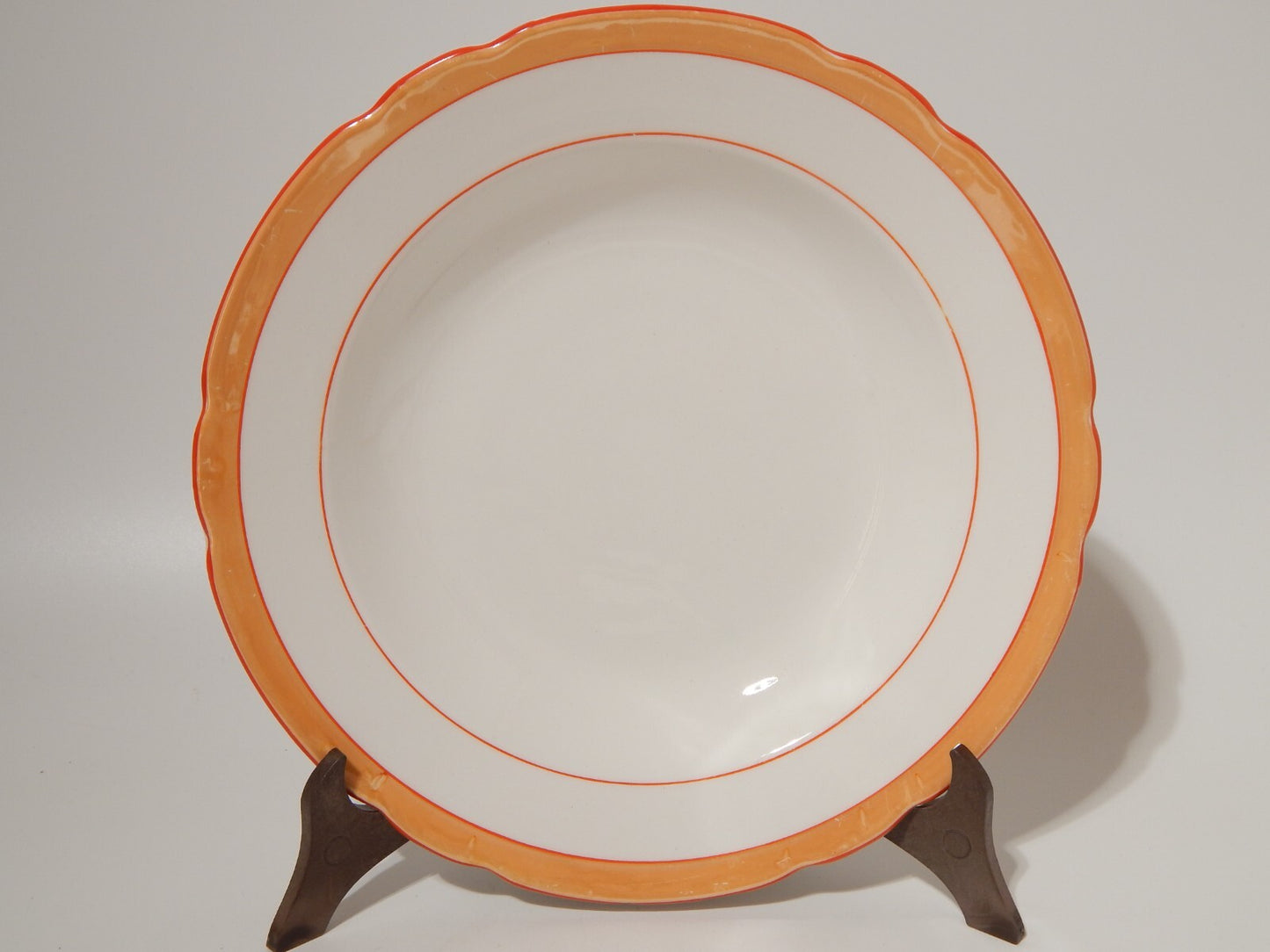 ANTICO ART DECO SERVIZIO TAVOLA 18 PIATTI CERAMICA REVELLI LAVENO FASCIA ARANCIO