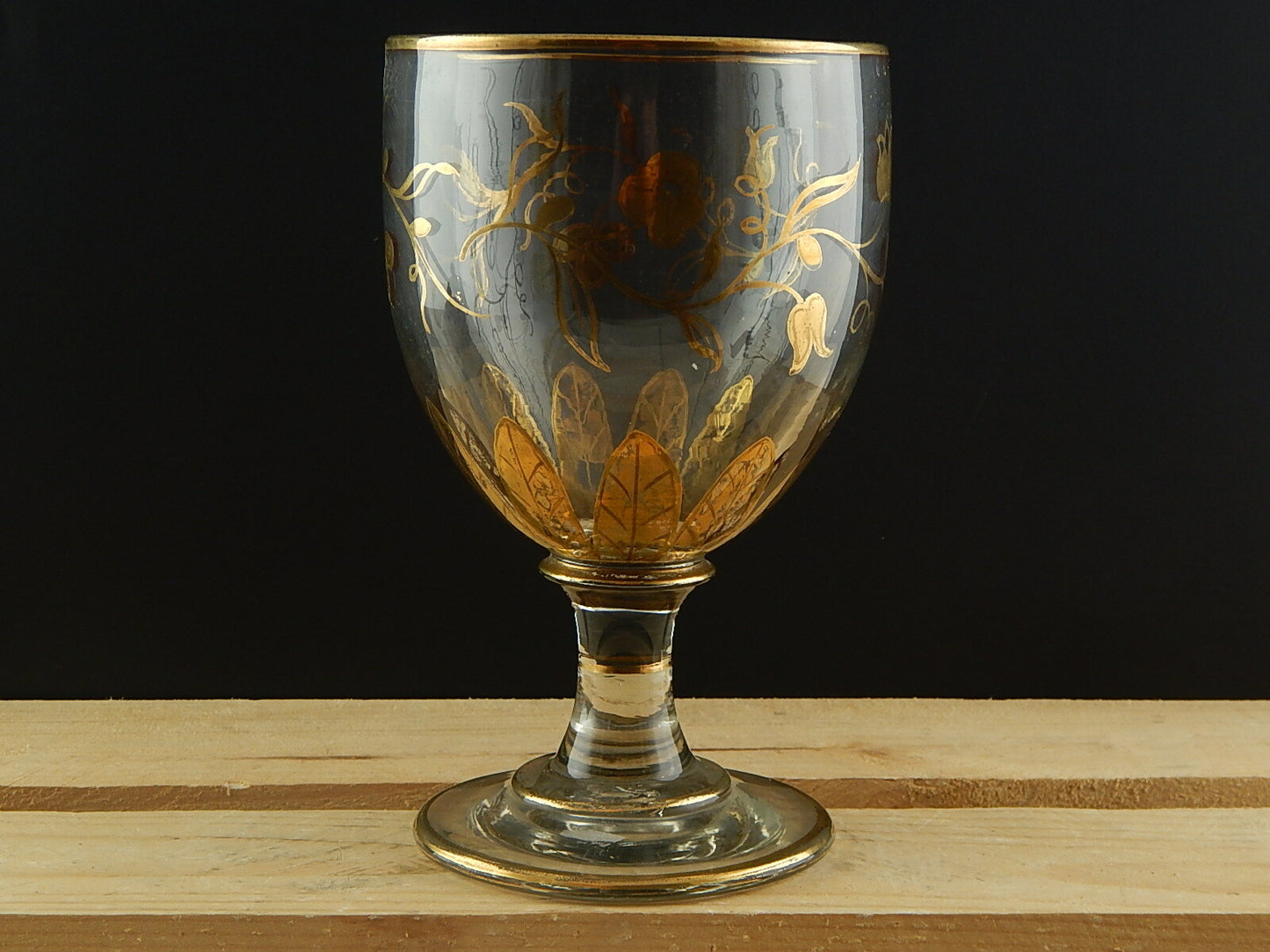 COLLEZIONE GRANDE CALICE COPPA VASO VETRO SOFFIATO MURANO INCLUSIONE FOGLIA ORO