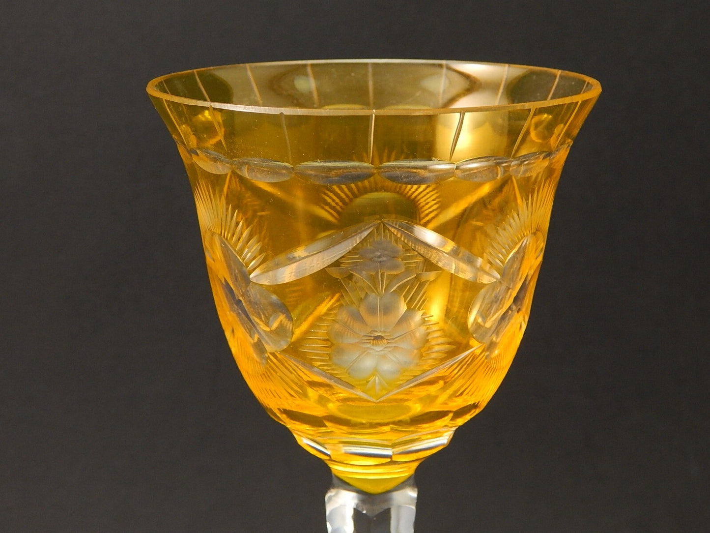 PREZIOSO VINTAGE BICCHIERE CALICE CRISTALLO BOEMIA MOLATO A1051