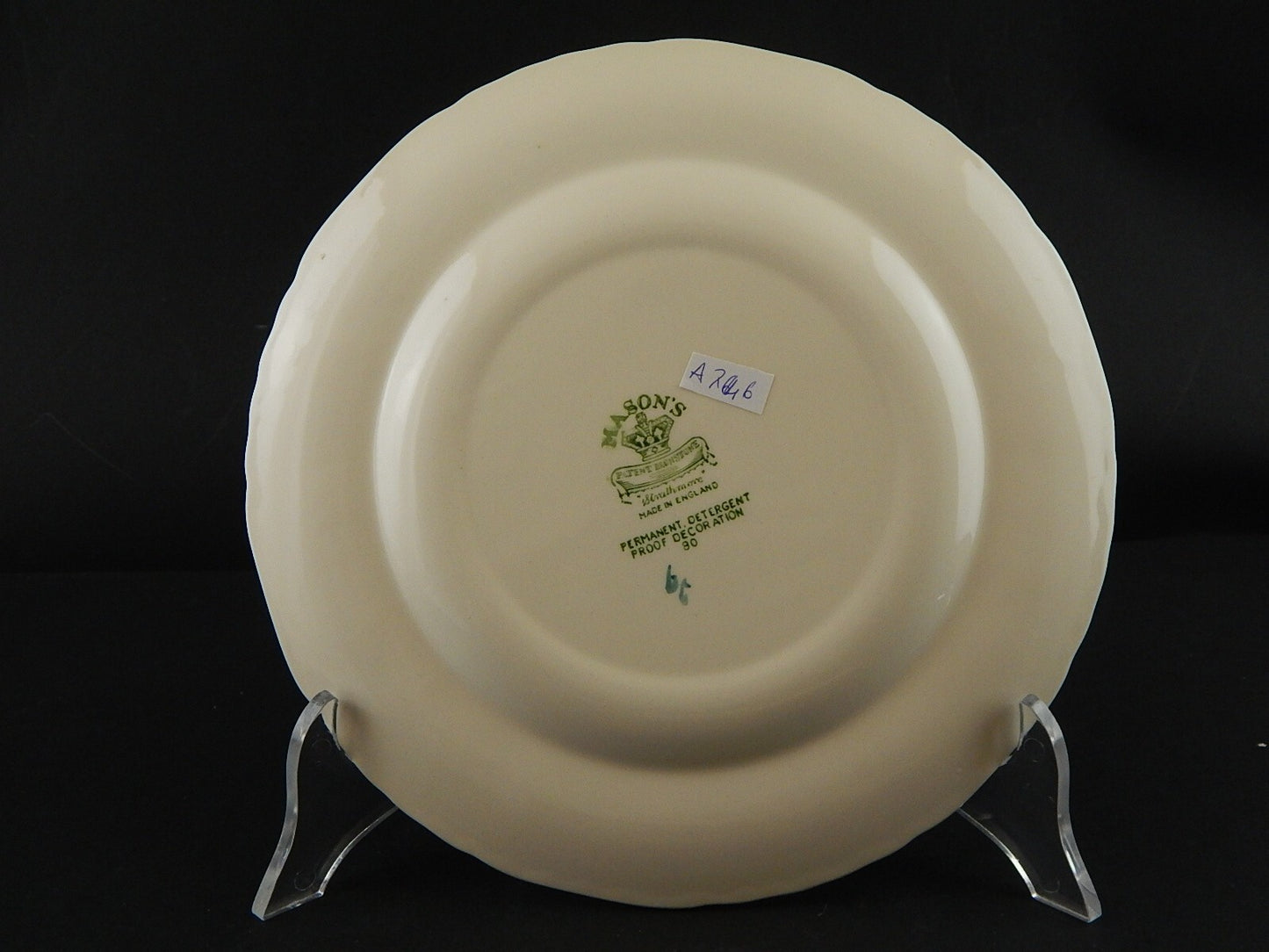 ANTICO RARO PIATTO FONDO CERAMICA INGLESE MASON’S DECORO MANO STRATHMORE