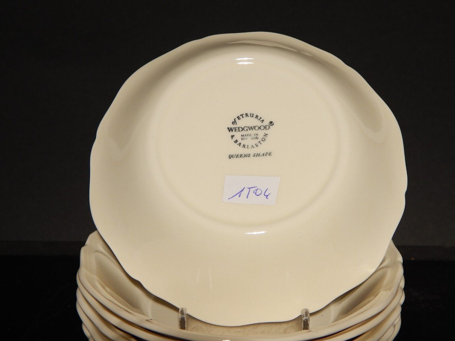 VINTAGE CERAMICA WEDGWOOD ETRURIA BARLASTON QUEENS SHAPE SET 6 CIOTOLE CM 13