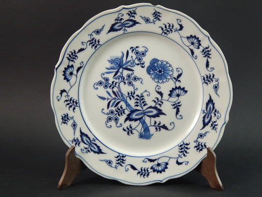 VINTAGE BLUE DANUBE LOTTO 3 PIATTI PORCELLANA TEDESCA BIANCA BLU CON DIFETTI