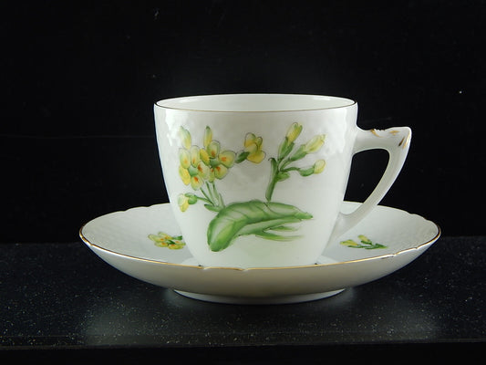 ROYAL COPENHAGEN BING&GRONDAHL ANTICA TAZZINA E PIATTINO PORCELLANA PRIMULE