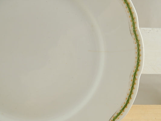 ANTICO RARO PIATTO PORCELLANA GINORI FINE 800 PROFILO VERDE #1736