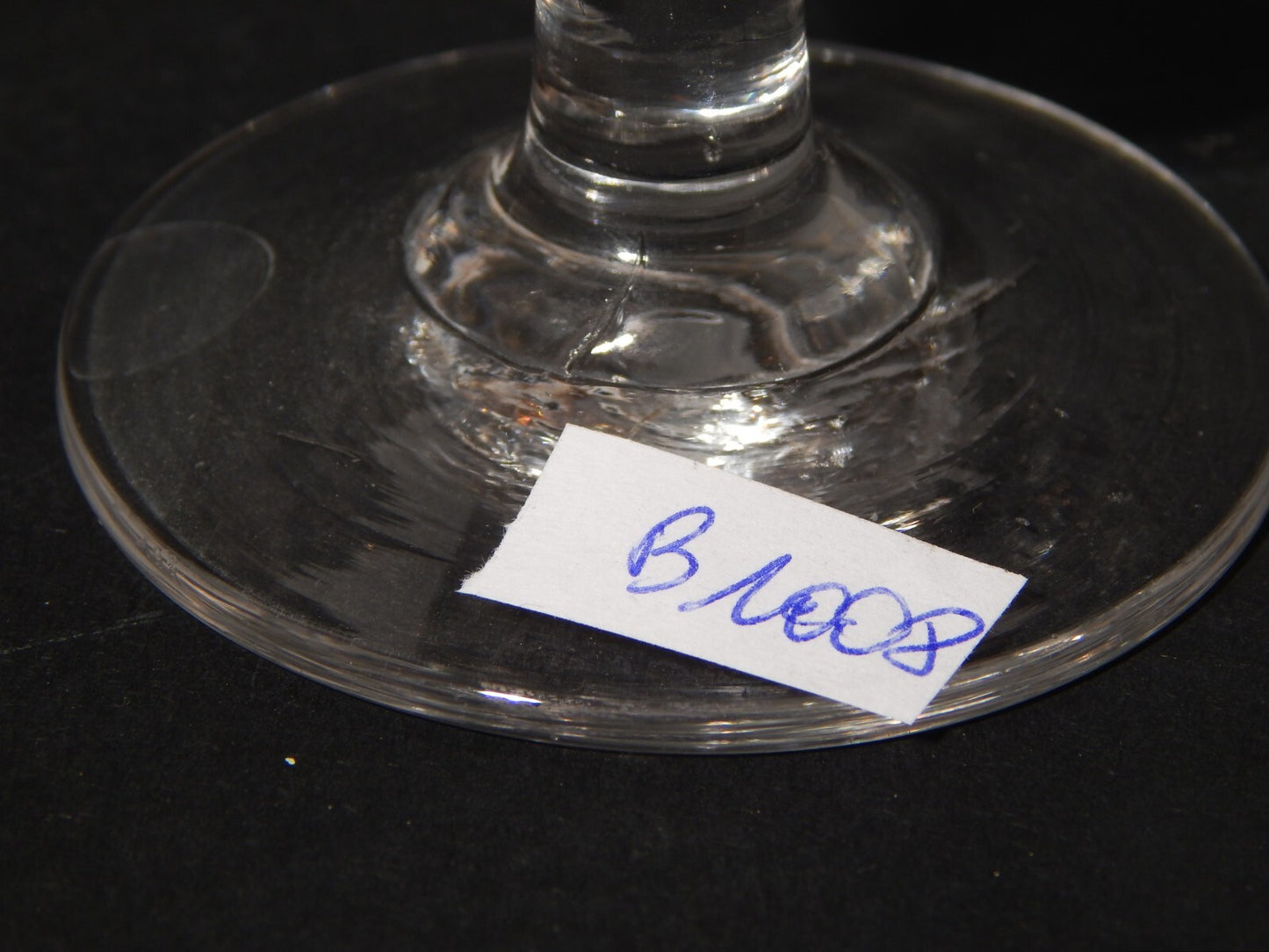 ANTICO COLLEZIONE CALICE CRISTALLO INCISO RECA DATA E NOME 1899 ASMUSSEN