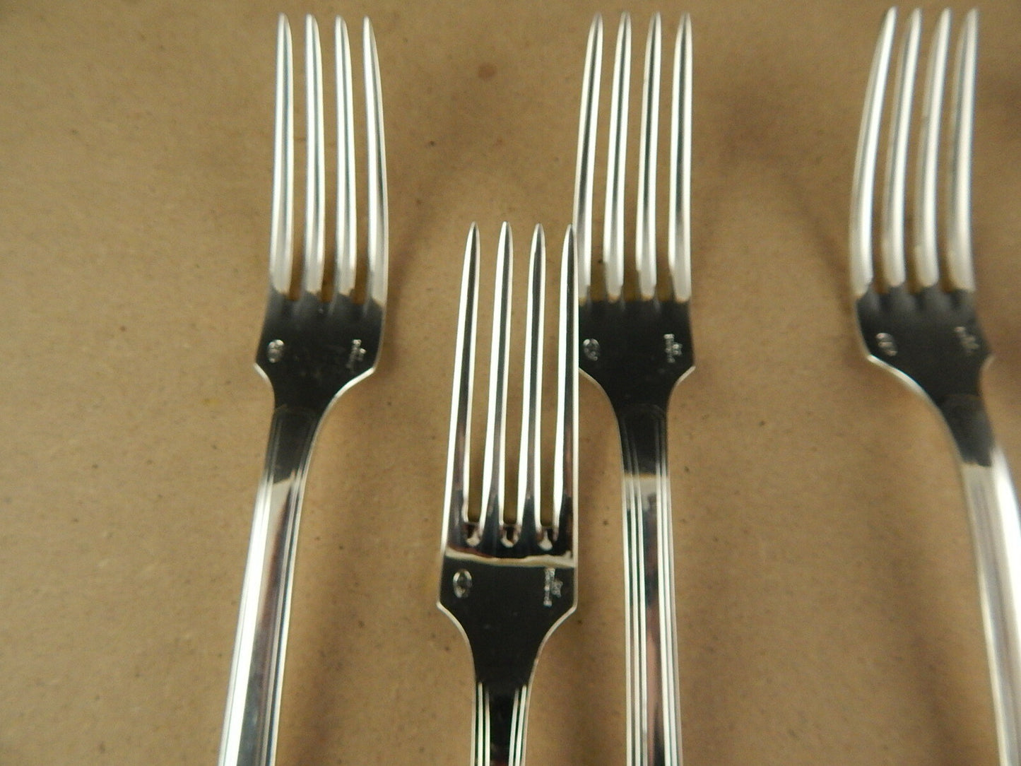 VINTAGE ARGENTERIA SAMBONET G S SET 6 FORCHETTE ARGENTATE MODELLO DECO'